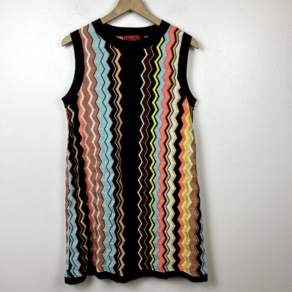 MISSONI for Target Chevron Striped Knit Mini Dress Size XL Sleeveless Lined
